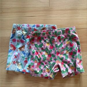 Mini Boden Kids Shorts Set - Mermaid Blue and Floral Pink